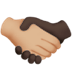 🫱🏼‍🫲🏿 handshake: medium-light skin tone, dark skin tone display on Apple